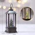 Bronze Christmas water lantern with festive tree and glitter scene in 15cm size - Water Filled Square Lantern Tree (ZF-074AU-3)
