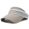 Visiera parasole kaki con striscia bianca e logo laterale per sport all'aria aperta - Regolabile / Cachi