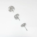 Macro shot of minimalist silver earring set featuring pearls and sleek curved metal designs - 3-Piece Stud Earring Set / Silver