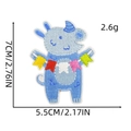 Vue détaillée d'un écusson brodé animal bleu avec dimensions de 7x5,5 cm - Patch de Fête 11# (Créature Bleue)
