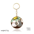 Detailed view of enamel cat keychain with dimensions 5.0cm and 27.2g weight data - Snuggling Cats (K00757)