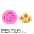 Stampo in silicone per girasole decorativo auto con misure del prodotto incluse - 4#Mazzo di Girasoli/B69 / Rosa
