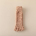 Soft pink coral fleece five-finger socks for women, warm plush thermal indoor footwear - One Size / Flesh Pink (SEM3)