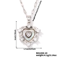 Minimalistische hart hanger ketting in zilver met witte zirkoon en schelp inlegwerk - Zilver Witte Schelp Stijl (N01204-10)