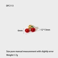 Detailed view of red cherry pendant with dimensions 12x13mm for jewelry making - Cherry DFC113