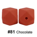 Perla ottagonale in silicone 17mm color cioccolato per gioielli da dentizione fai-da-te - Cioccolato