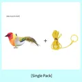 Electric chirping bird cat toy with colorful feathers and a yellow elastic rope for pets - Sun Conure with Elastic Rope