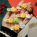 5-piece Christmas hair clip set featuring Santa, snowman, and reindeer motifs - Christmas Duckbill Hair Clip 1pc