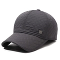 Cappello da baseball invernale trapuntato grigio scuro da uomo con cuciture a rombi - Regolabile / Grigio