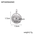 Minimalist evil eye pendant in stainless steel with 1.7cm height measurements - WP36898A0W0-Gold Round Ripple Eye