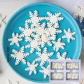 Set of 96 white snowflake ornaments 4cm diameter for Christmas cake decoration - Chocolate Snowflake Decorations Approx 96 Pcs