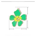 Detailed view of enamel flower pendant with green gradient and central rhinestone - Green Flower with Rhinestone (37x32mm)