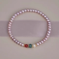 Elegantes Natur-Süßwasserperlenarmband mit Achatperlen und Vintage-Design - Violettes Süßwasserperlen-Armband
