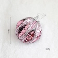 8cm pink sequin Christmas ball ornament with silver diamond pattern and 10.5g weight - Pink Sequin Ball