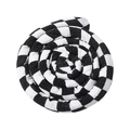 Bendable dreadlock hair tie with black and white checkerboard pattern in a spiral shape - Single Hair Tie / Black and White Plaid