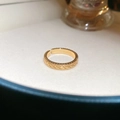 Detailed macro view of 18k gold plated adjustable ring with zircon pave and vintage texture - Pave Row Wave Design / 3# Ring - Gold (18K Gold Plated)