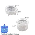 Striped carousel storage box silicone mold with finished blue resin container view - Carousel Storage Box (Base + Lid)