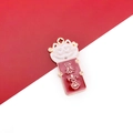 DIY Chinese lucky cat pendant in white and red enamel with gold Fortune lettering - Wealthy Fortune Cat