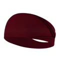 Diadema deportiva elástica ancha en punto rojo vino para yoga y carrera - Rojo oscuro