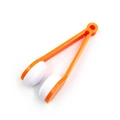 Portable eyeglass lens cleaner brush with orange handle and white microfiber pads - OPP Bag / Yellow