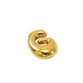 Boucle d'oreille en acier inoxydable doré poli en forme de lettre G bullée stylisée - Lettre G (Style G)