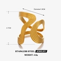 Minimalist wavy irregular gold ring in durable stainless steel with glossy finish - Gold