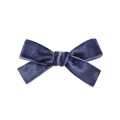Elegant dark blue velvet bow hair clip with premium matte finish for girls - Navy Blue (6)