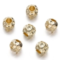 Macro shot of gold hammered metal spacer beads for DIY jewelry making and crafts - Gold Style 09 (Hammered)