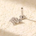 S925 sterling silver Virgo zodiac stud earring with sparkling white zircon stone - Silver (Virgo)