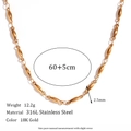 Collana a catena in acciaio inossidabile 316L placcata oro 18K, 60 cm e larghezza 2,5 mm - Collana / 2.5mm, 60cm+5cm / Oro