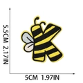 Detail of bee-themed letter K embroidery patch with measurements 5.5cm by 5.0cm - Letter K Style (XT287)