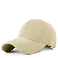 Classic khaki baseball cap with a six-panel structure and curved brim for spring style - M (57-60cm) / Khaki