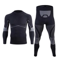 Men's black compression suit with moisture-wicking fabric for running and skiing - S / Dark Grey