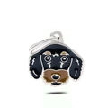 Cute enamel dachshund dog charm for keys or pet collars in black and brown finish - 7 Black Dachshund