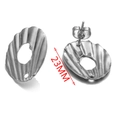 Boucle d'oreille 23mm argent acier inoxydable ovale ondulée avec trou pour bijoux DIY - 23MM Ovale Irrégulier / Acier C (23MM)