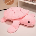 Soft pink plush sea turtle stuffed animal with hexagonal shell pattern for children - Pink