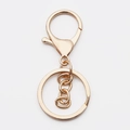 Polished golden metal lobster clasp with keychain ring and swivel link connector - Lobster Clasp + Chain / Gold