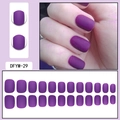 Short square matte purple press-on nails set DFYM-29 with 24 pieces included - Matte Purple (DFYM-29)