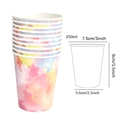 Watercolour disposable 250ml paper cup with detailed dimensions and 3 inch diameter - Watercolor Paper Cup
