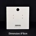 White 8x8cm square S925 silver earring display card for handmade jewelry packaging - 8*8cm