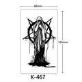 Waterproof temporary tattoo featuring a hooded mystical figure and pentagram symbol - K-467-Masked Figure