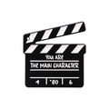 Movie clapperboard enamel pin in black and white with YOU ARE THE MAIN CHARACTER text - You Are The Main Character