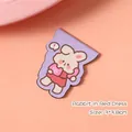 Cute red dress rabbit magnetic bookmark in light purple, size 3x3.8cm for stationery - Approx. 3*3.8cm / Red Skirt Rabbit