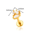 Gold plated stainless steel marquise zircon labret stud featuring a flat back design - Marquis Cluster Style (0196-8#) / Gold