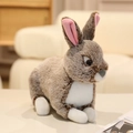 Realistische grijze knuffel konijn in liggende positie voor kinderkamer decoratie - 20*20cm (0.1kg) / Bruin