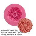 Details der rosa Silikonform in Blumenform mit fertigem Stück für DIY Backhandwerk - Mehrschichtiger Doppelblütenblatt Stil (款5) / Rosa