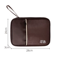 Dark brown digital accessories pouch in fabric and faux leather, size 28x20x3cm - Flat Style Coffee