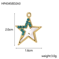 Detail of star-shaped pendant with sky blue rhinestone and white shell inlay - HP43458D2A3-Blue Rhinestone Star