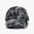 Casquette de baseball en jean gris délavé avec détails déchirés et style vintage réglable - Réglable / Noir (25A286)