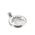 Silver pineapple pendant with white mother-of-pearl inlay in polished stainless steel - Silver Pineapple Style (KP82430-GC)
